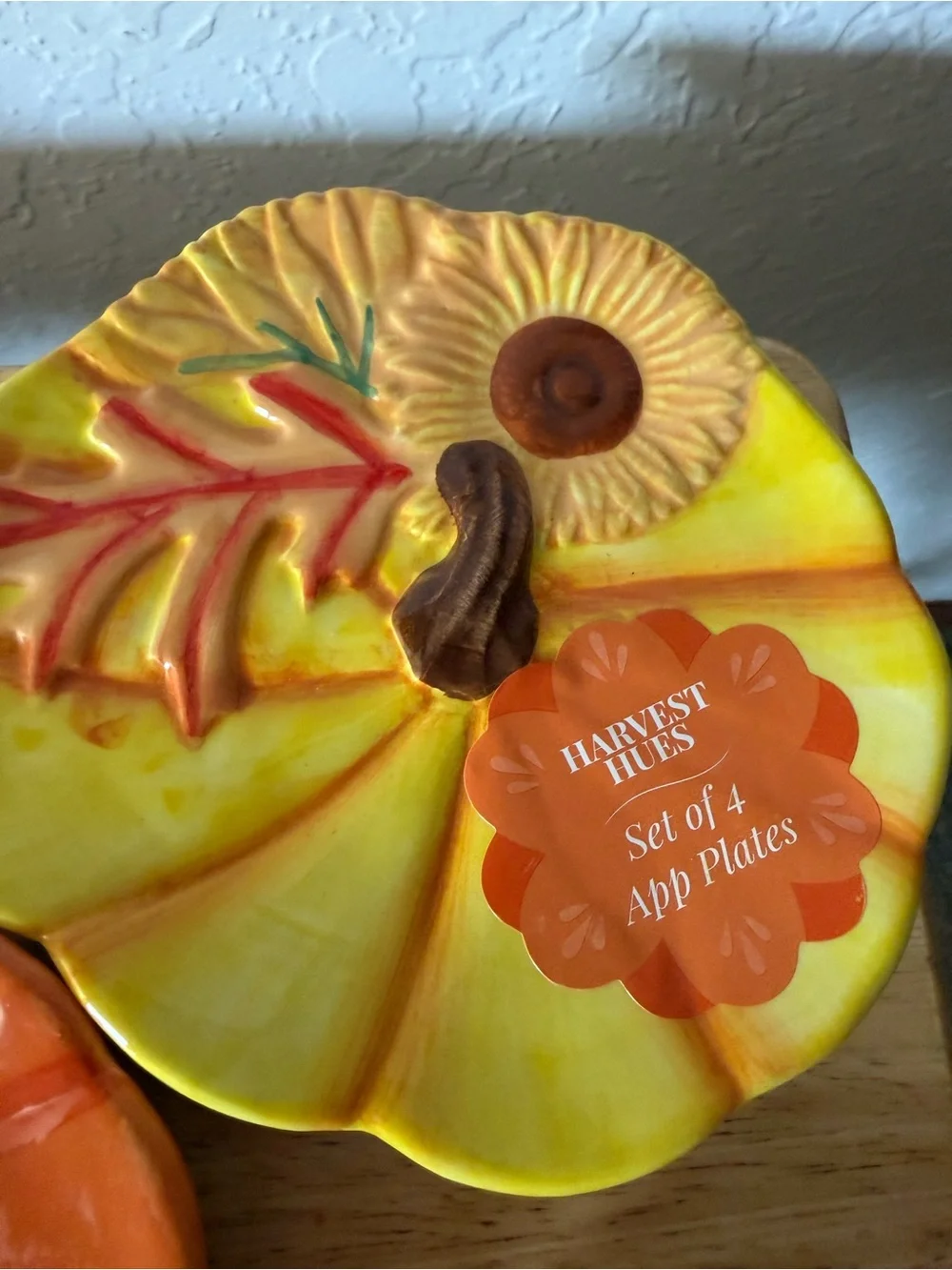 Ceramic Pumpkin Serving Platter and Plates - Autumn Colors